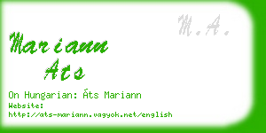 mariann ats business card